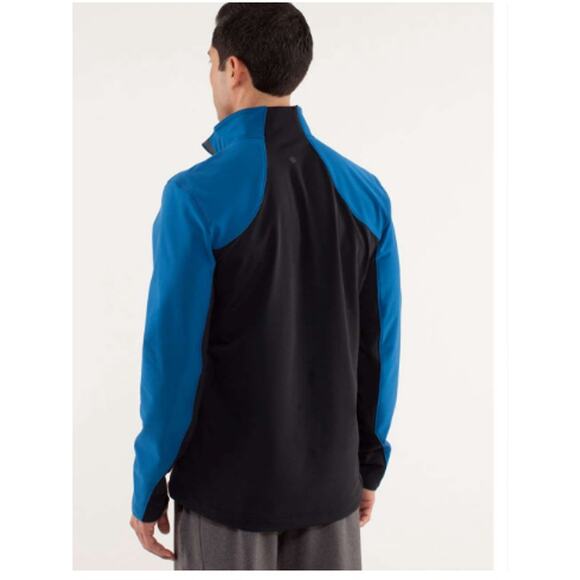 Lululemon Cobalt blue black 1/2 zip unisex Sz M Men (38-40) Woman running gym EC - Picture 4 of 10